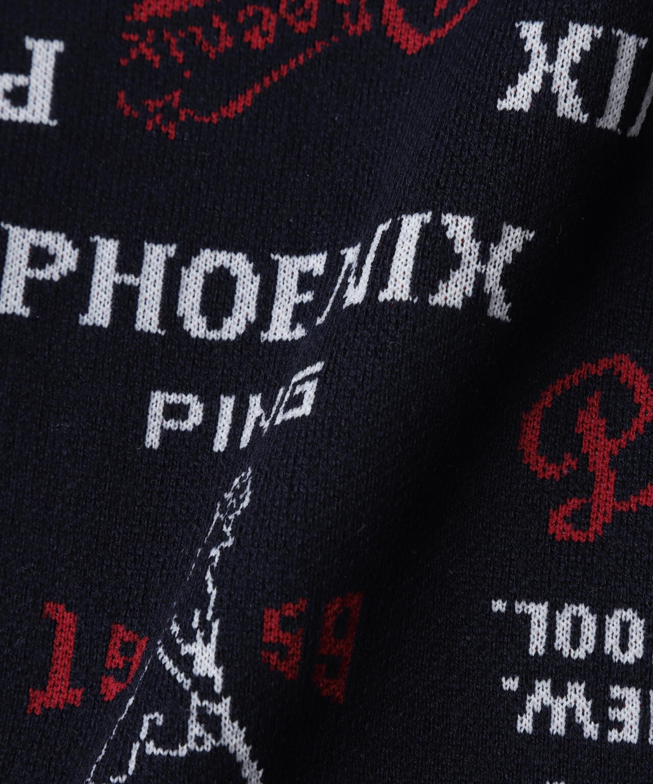 【PING APPAREL】ジャガード総柄クルーネックニットプルオーバー ＜LADIES LINE＞ (LADIES)