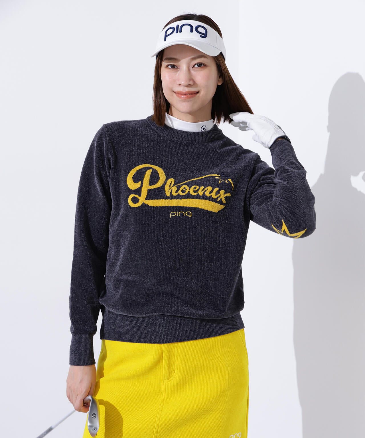 【PING APPAREL】モールジャカードクルーネックニット ＜LADIES LINE＞ (LADIES)