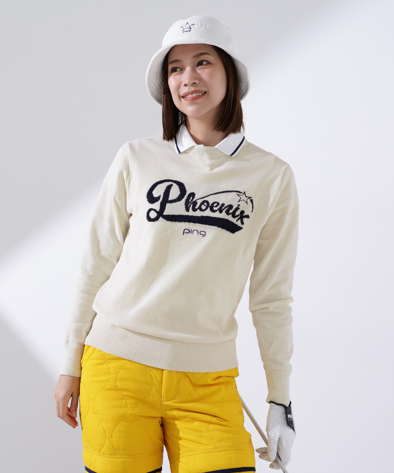 PING ピン　クルーネックニット (ブランドロゴ) PING ニット セーター 「PING APPAREL」10カラークルーネック