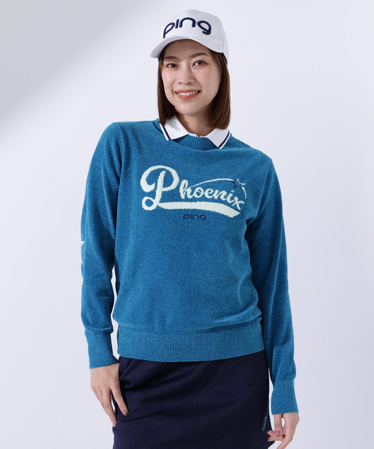 【PING APPAREL】モールジャカードクルーネックニット ＜LADIES LINE＞ (LADIES)