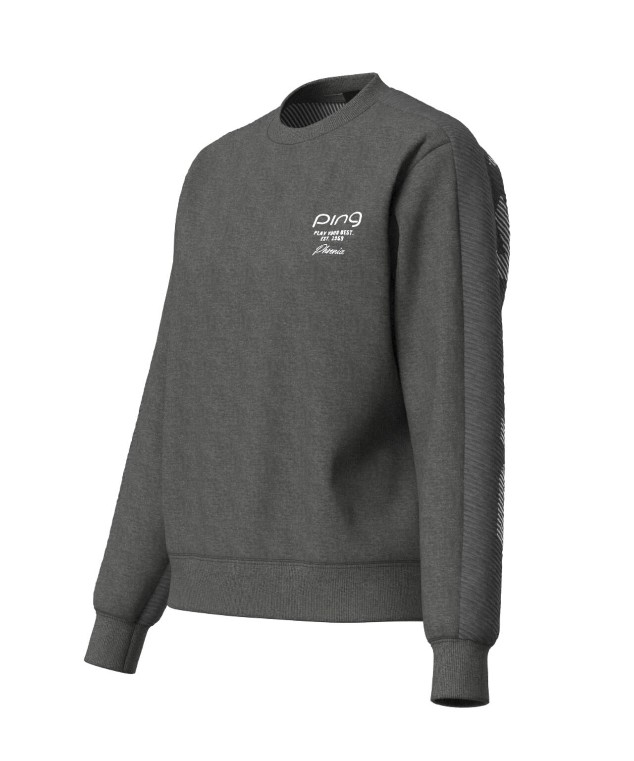 【PING APPAREL】ジャガードニット/カットソー リップルロゴクルーネックニット ＜GOLD＞ (LADIES)