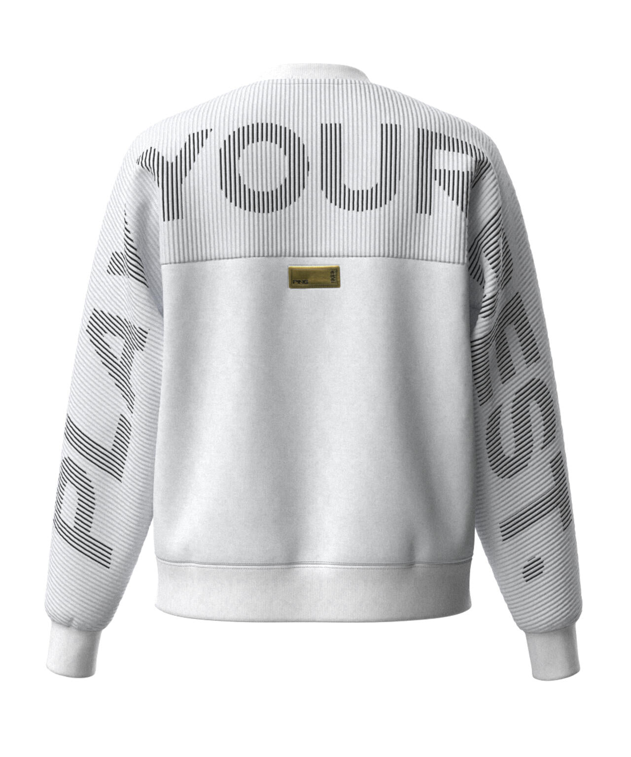 【PING APPAREL】ジャガードニット/カットソー リップルロゴクルーネックニット ＜GOLD＞ (LADIES)