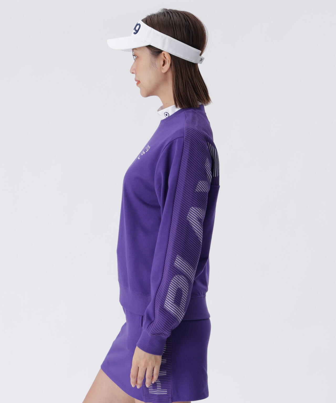 【PING APPAREL】ジャガードニット/カットソー リップルロゴクルーネックニット ＜GOLD＞ (LADIES)