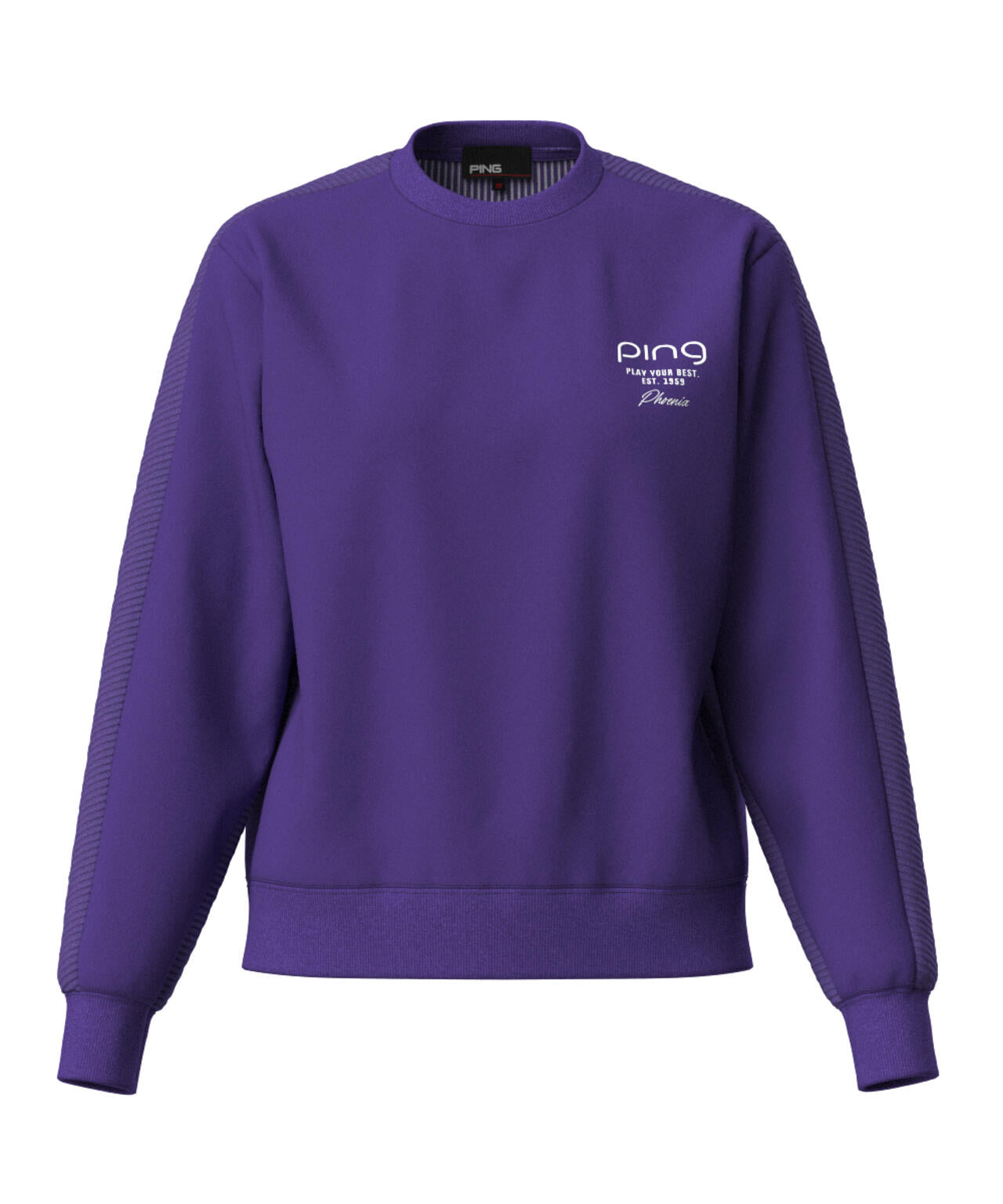 【PING APPAREL】ジャガードニット/カットソー リップルロゴクルーネックニット ＜GOLD＞ (LADIES)