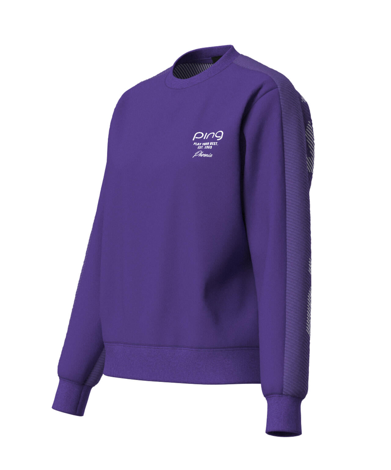 【PING APPAREL】ジャガードニット/カットソー リップルロゴクルーネックニット ＜GOLD＞ (LADIES)