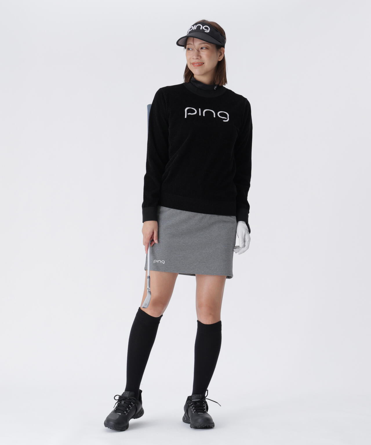 【PING APPAREL】pingジャカード モールニットクルーネックニットプルオーバー ＜GOLD＞ (LADIES)