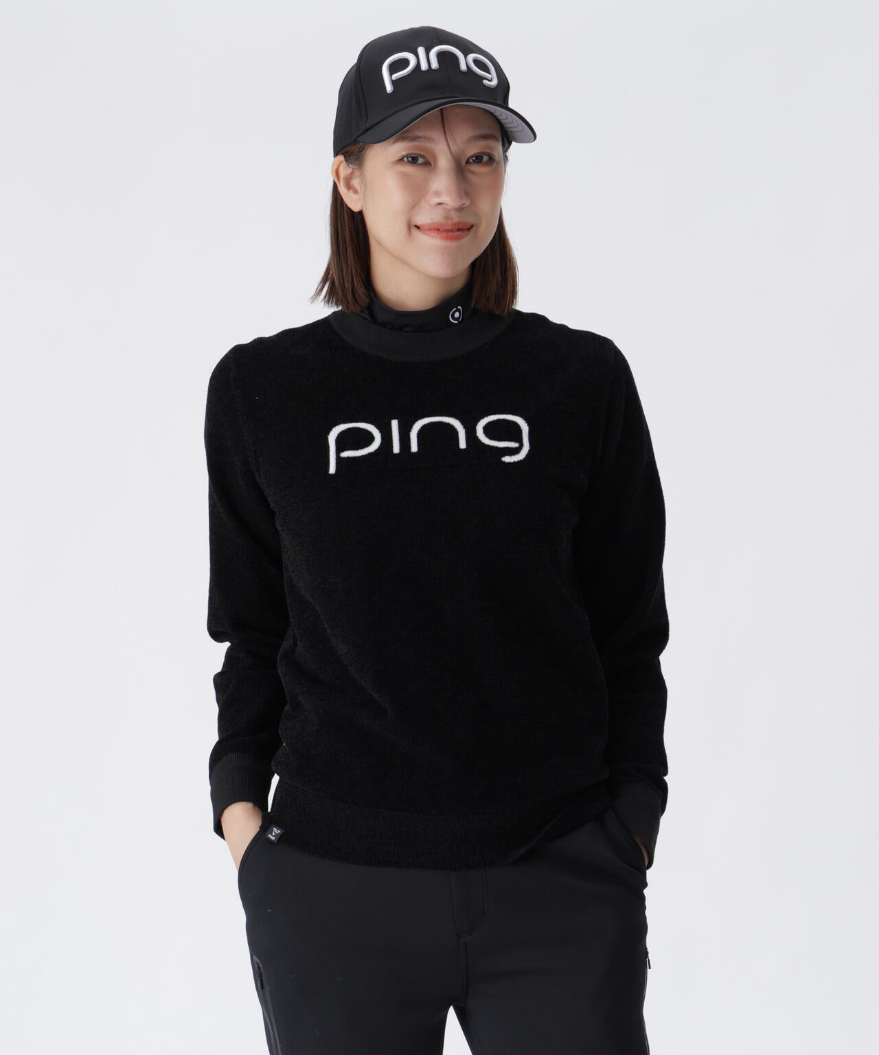 【PING APPAREL】pingジャカード モールニットクルーネックニットプルオーバー ＜GOLD＞ (LADIES)