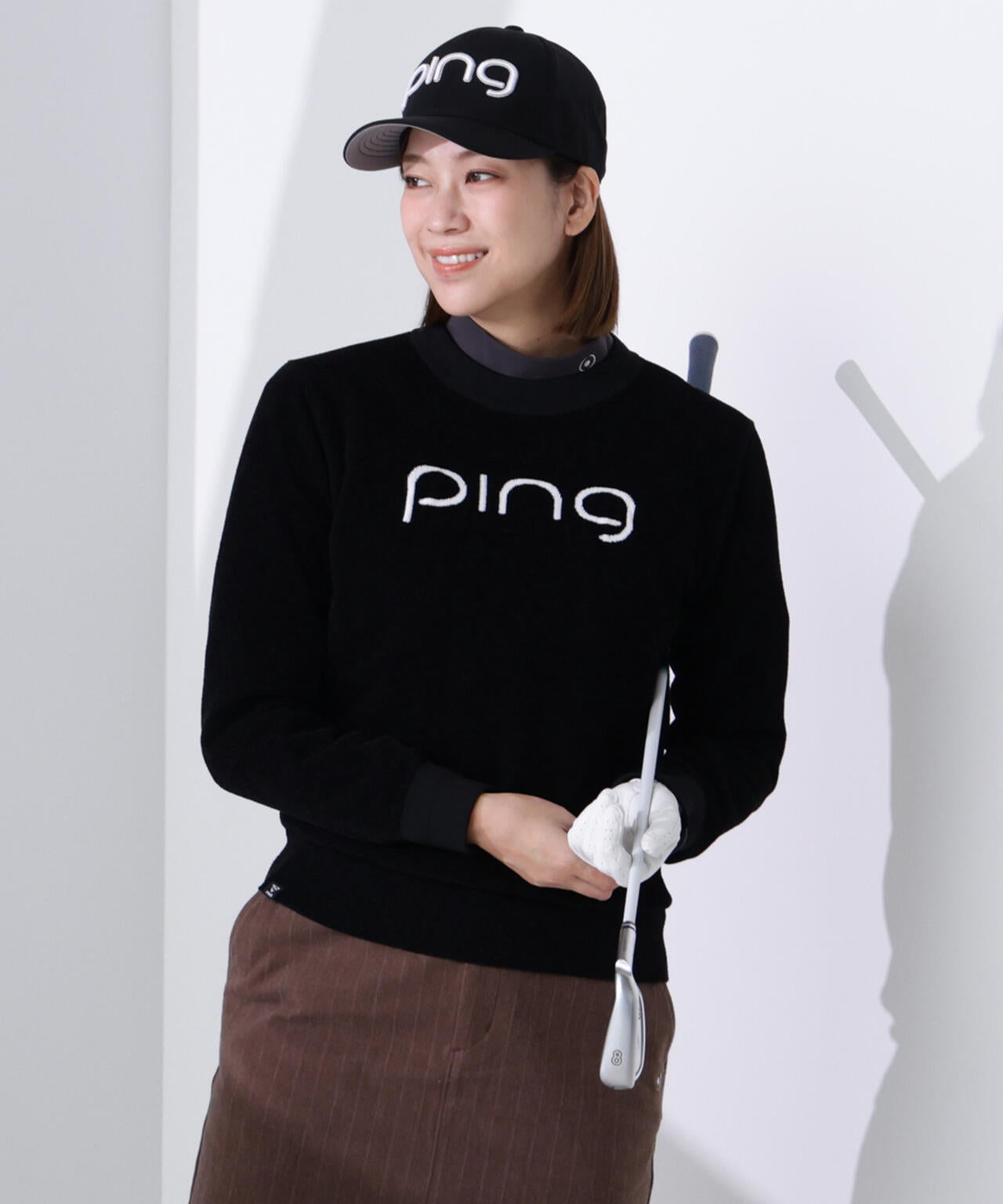 【PING APPAREL】pingジャカード モールニットクルーネックニットプルオーバー ＜GOLD＞ (LADIES)