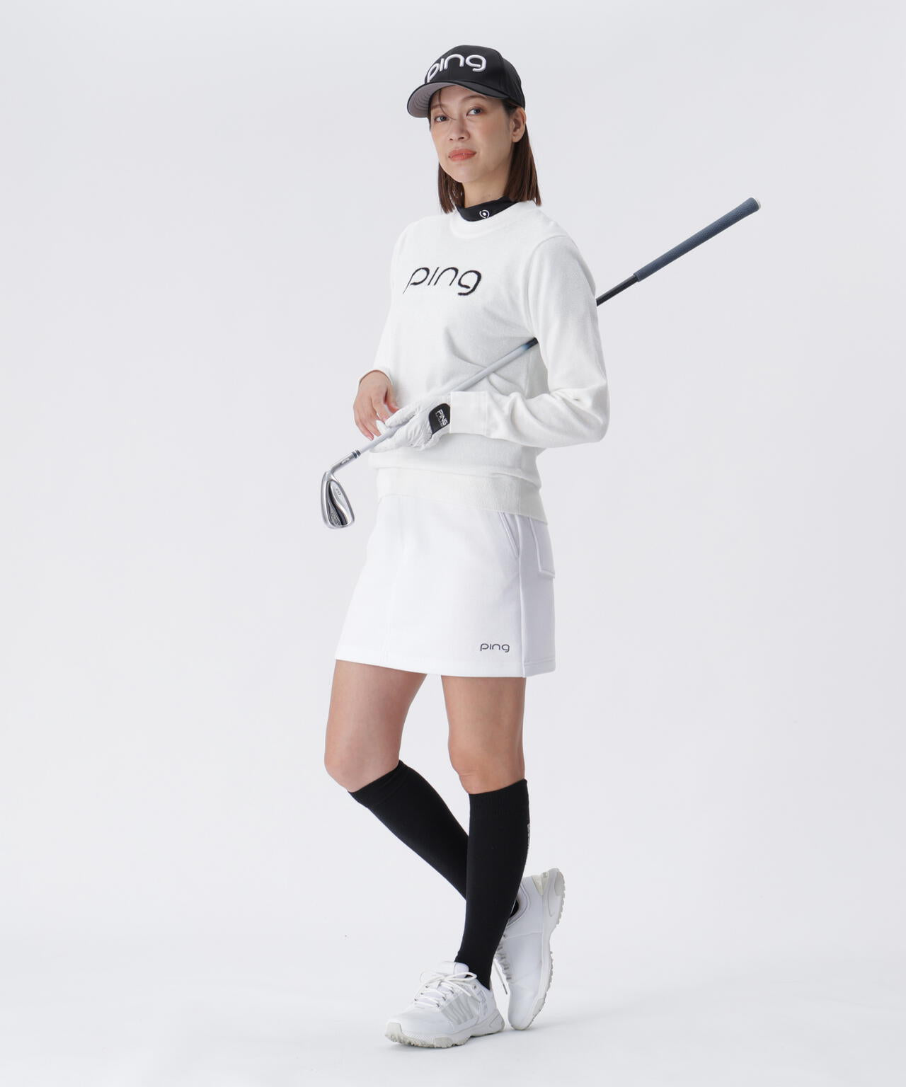 【PING APPAREL】pingジャカード モールニットクルーネックニットプルオーバー ＜GOLD＞ (LADIES)