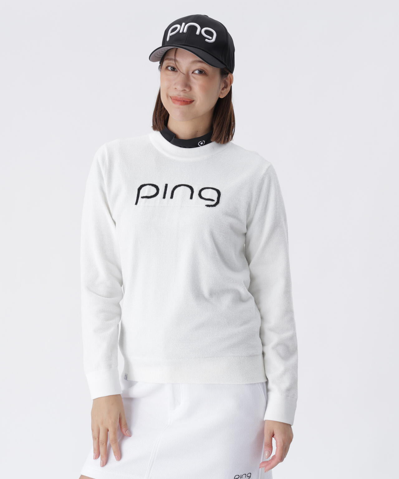 【PING APPAREL】pingジャカード モールニットクルーネックニットプルオーバー ＜GOLD＞ (LADIES)