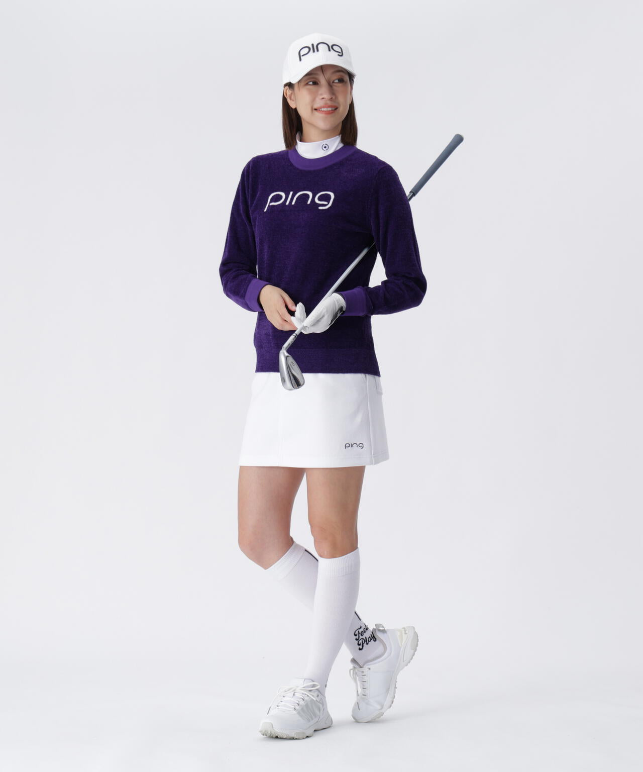 【PING APPAREL】pingジャカード モールニットクルーネックニットプルオーバー ＜GOLD＞ (LADIES)