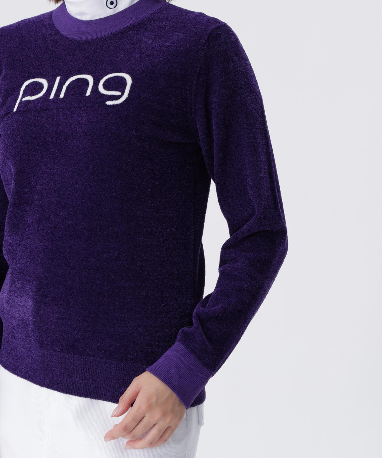 【PING APPAREL】pingジャカード モールニットクルーネックニットプルオーバー ＜GOLD＞ (LADIES)