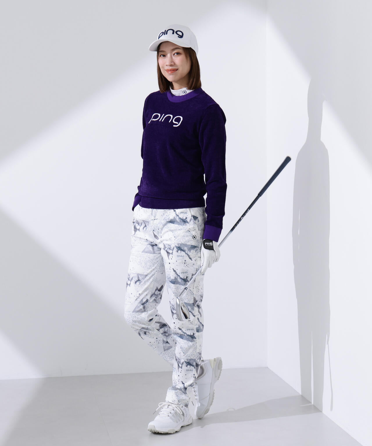 【PING APPAREL】pingジャカード モールニットクルーネックニットプルオーバー ＜GOLD＞ (LADIES)