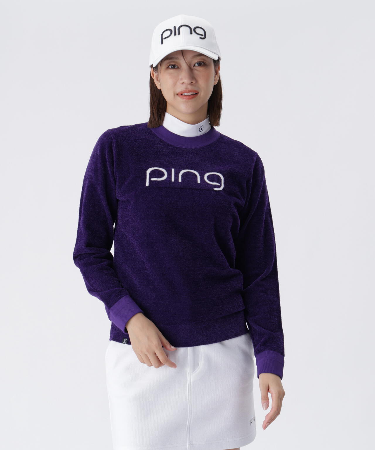 【PING APPAREL】pingジャカード モールニットクルーネックニットプルオーバー ＜GOLD＞ (LADIES)