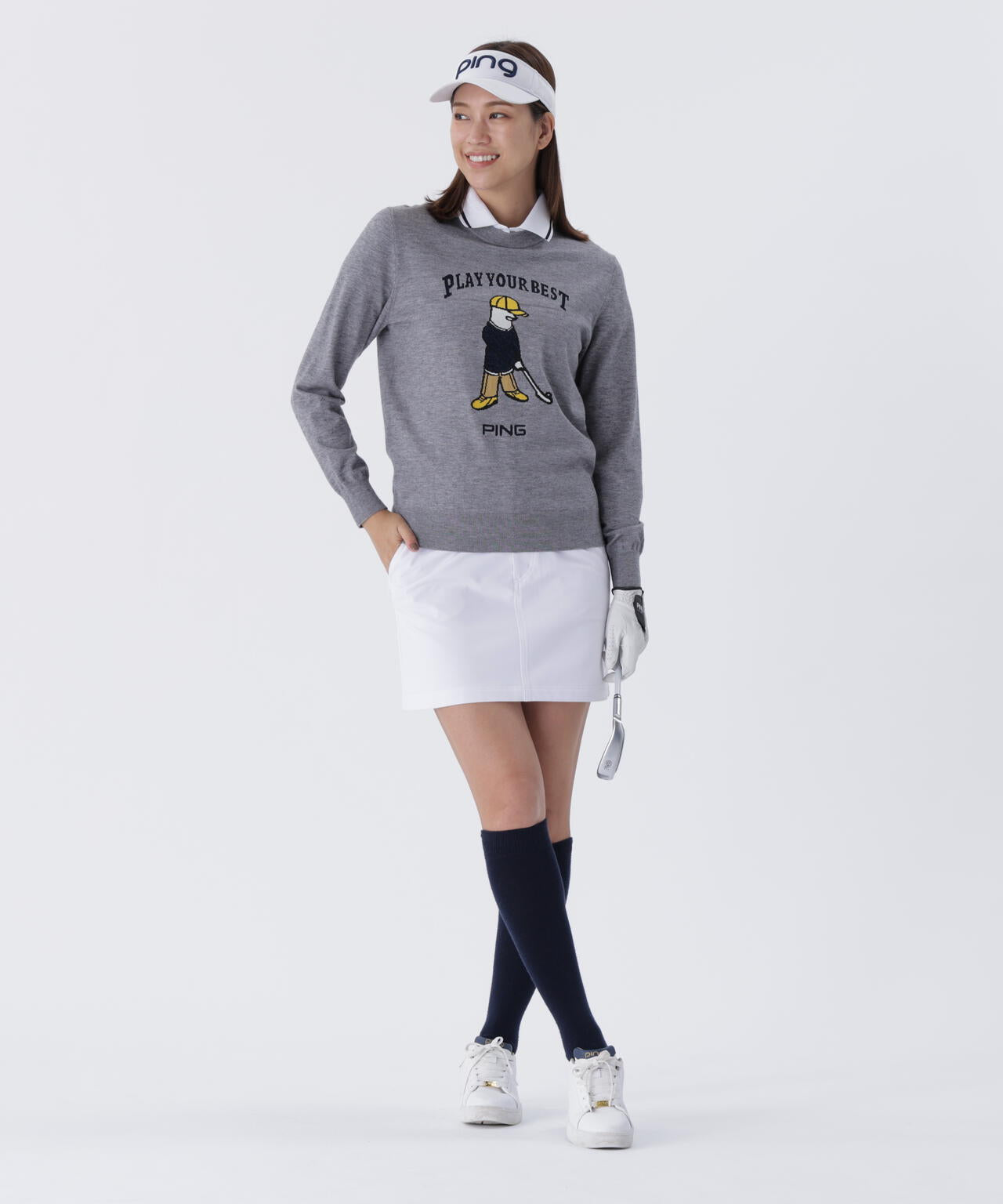 【PING APPAREL】Mr.PINGジャカードクルーネックニットプルオーバー ＜LADIES LINE＞ (LADIES)