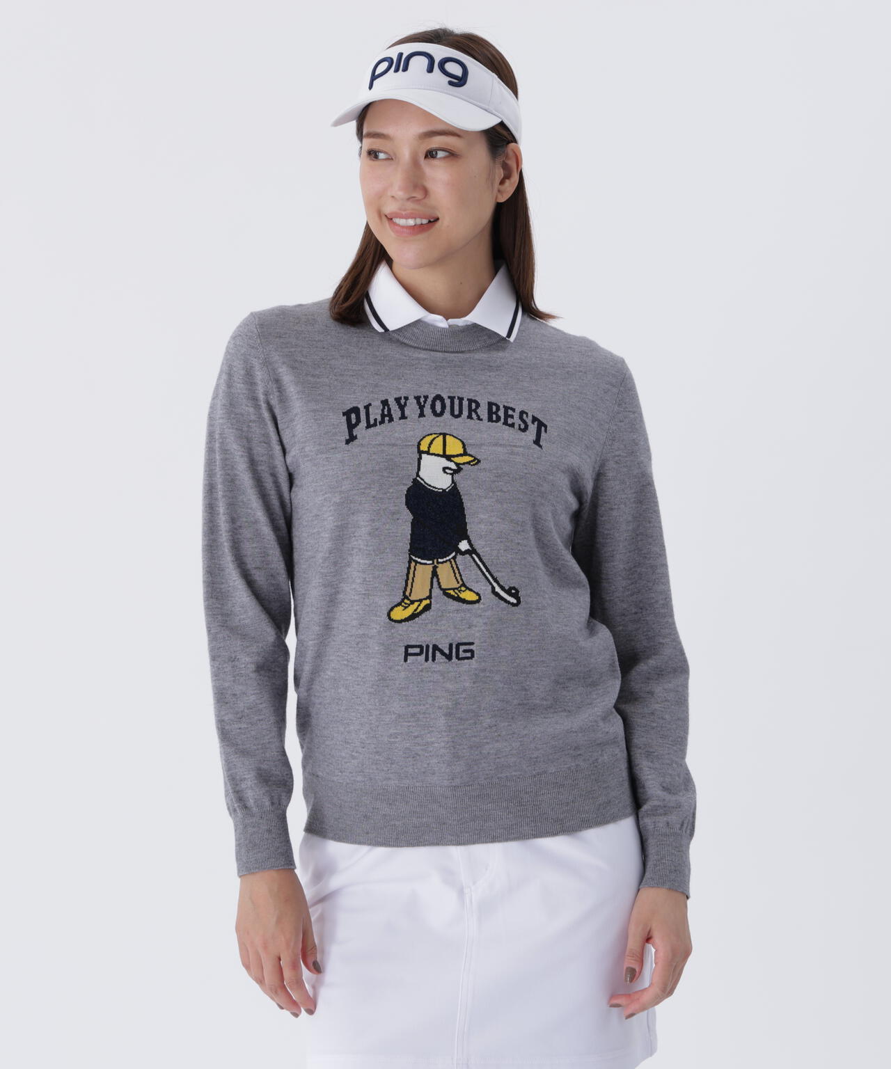 【PING APPAREL】Mr.PINGジャカードクルーネックニットプルオーバー ＜LADIES LINE＞ (LADIES)