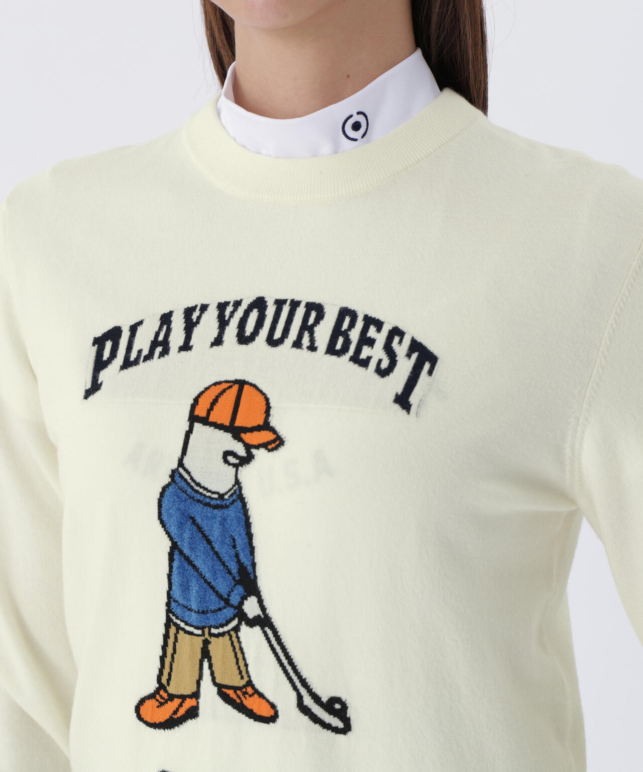 【PING APPAREL】Mr.PINGジャカードクルーネックニットプルオーバー ＜LADIES LINE＞ (LADIES)