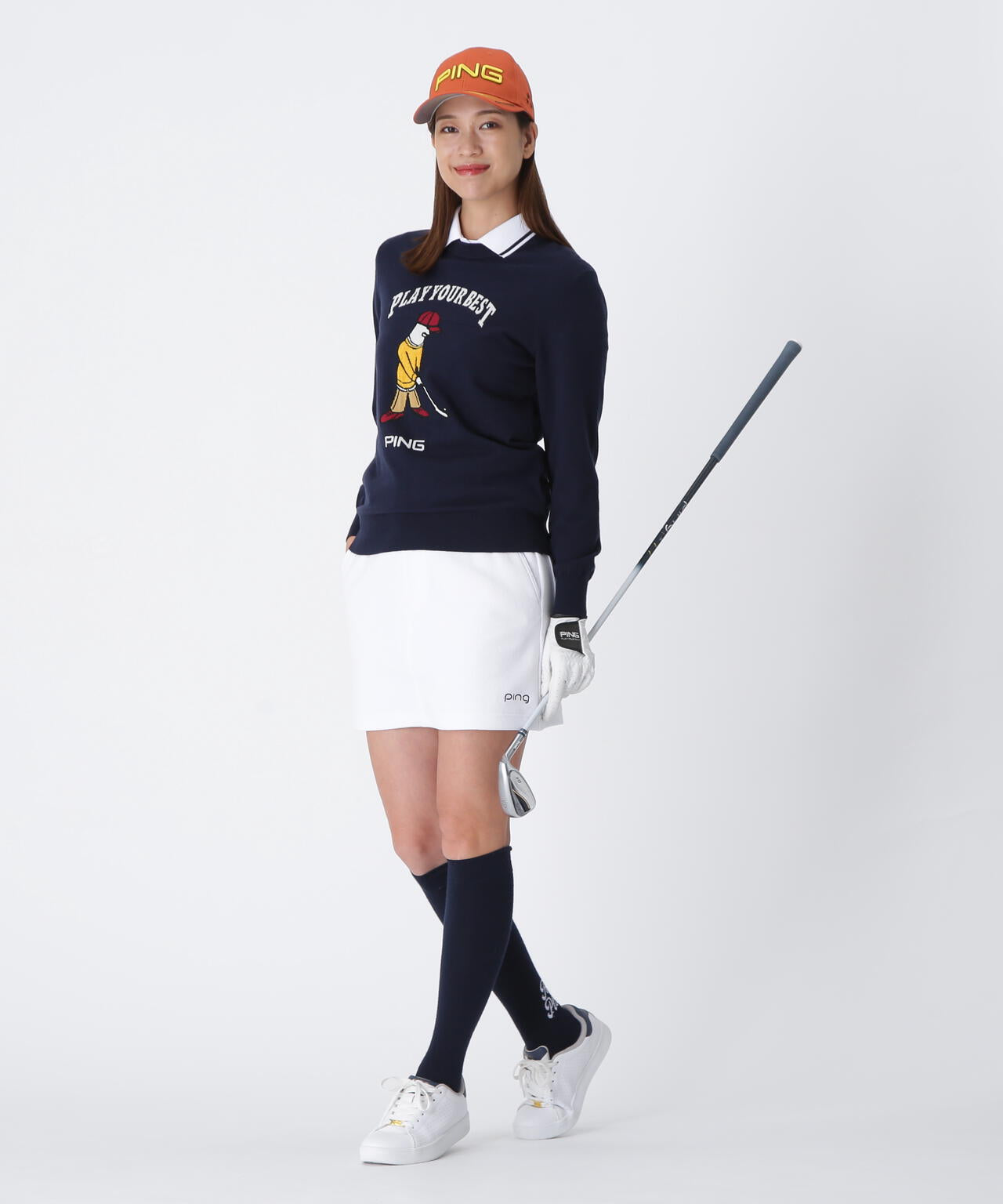 【PING APPAREL】Mr.PINGジャカードクルーネックニットプルオーバー ＜LADIES LINE＞ (LADIES)