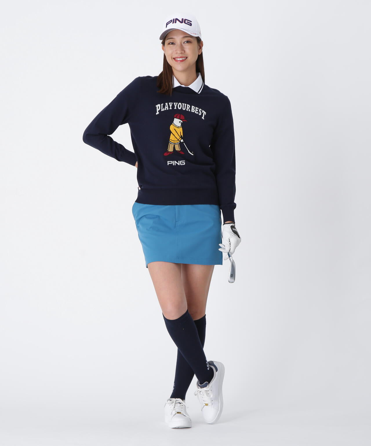 【PING APPAREL】Mr.PINGジャカードクルーネックニットプルオーバー ＜LADIES LINE＞ (LADIES)