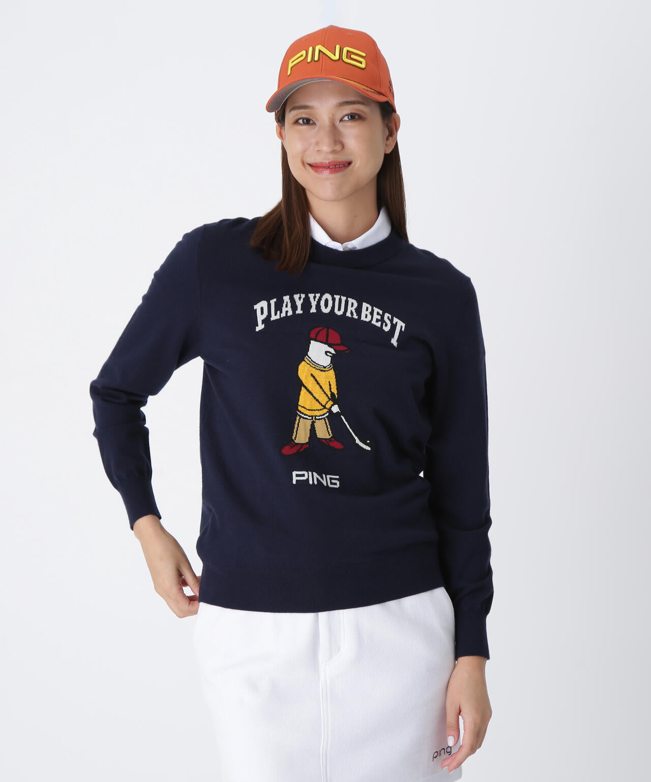 【PING APPAREL】Mr.PINGジャカードクルーネックニットプルオーバー ＜LADIES LINE＞ (LADIES)