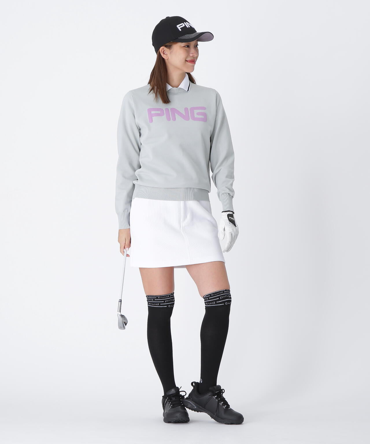 【PING APPAREL】10カラークルーネックニットプルオーバー ＜LADIES LINE＞ (LADIES)