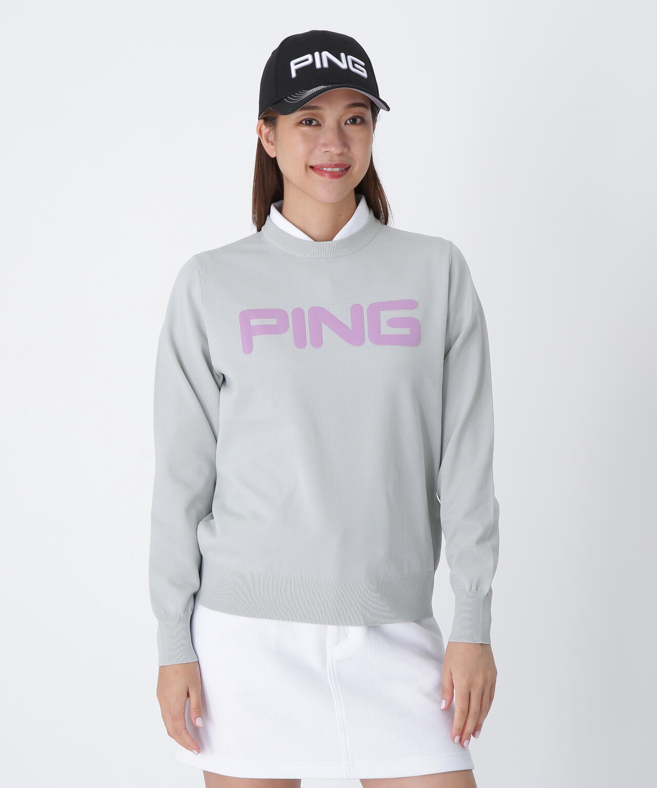 【PING APPAREL】10カラークルーネックニットプルオーバー ＜LADIES LINE＞ (LADIES)