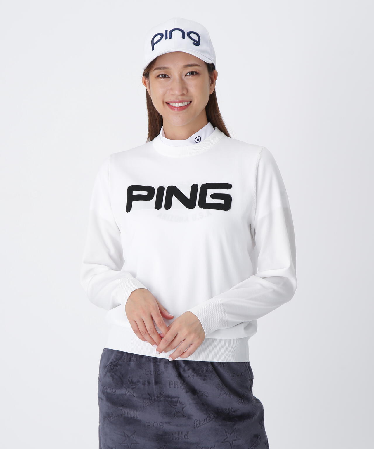【PING APPAREL】10カラークルーネックニットプルオーバー ＜LADIES LINE＞ (LADIES)