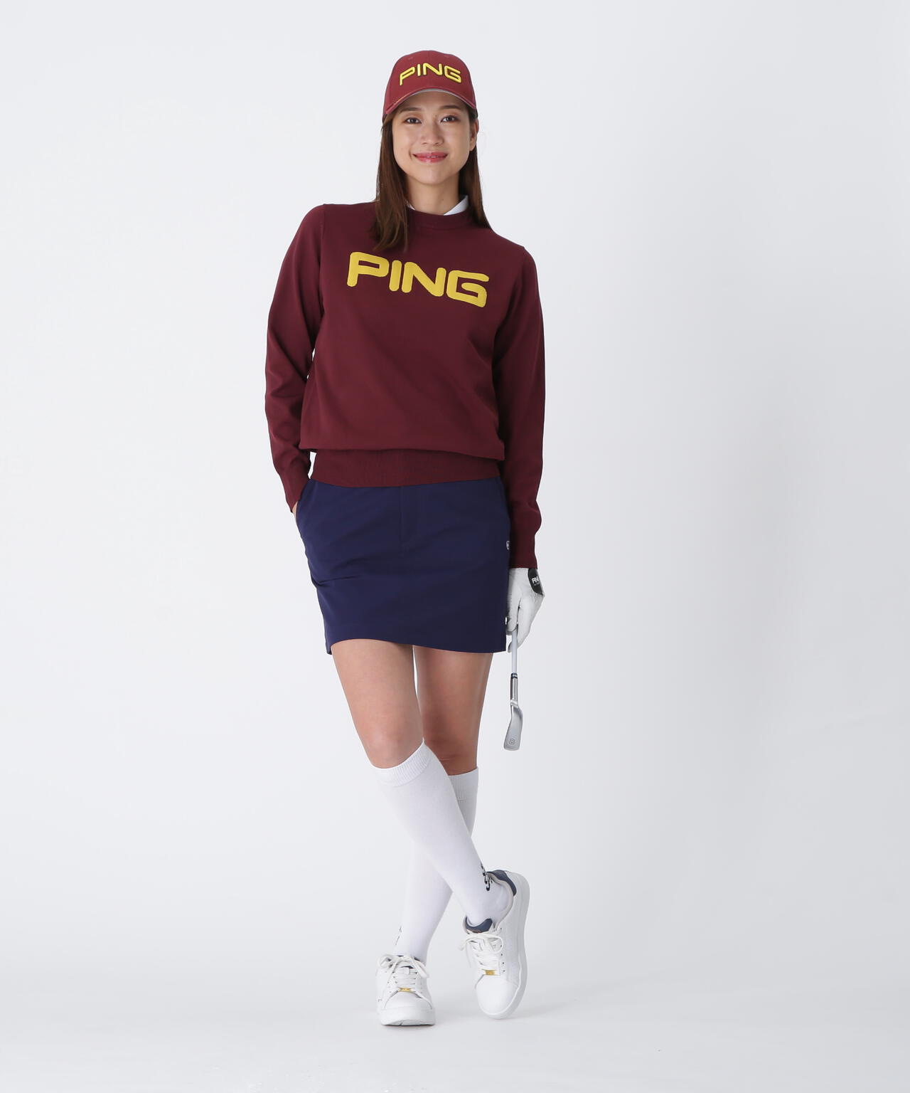 【PING APPAREL】10カラークルーネックニットプルオーバー ＜LADIES LINE＞ (LADIES)