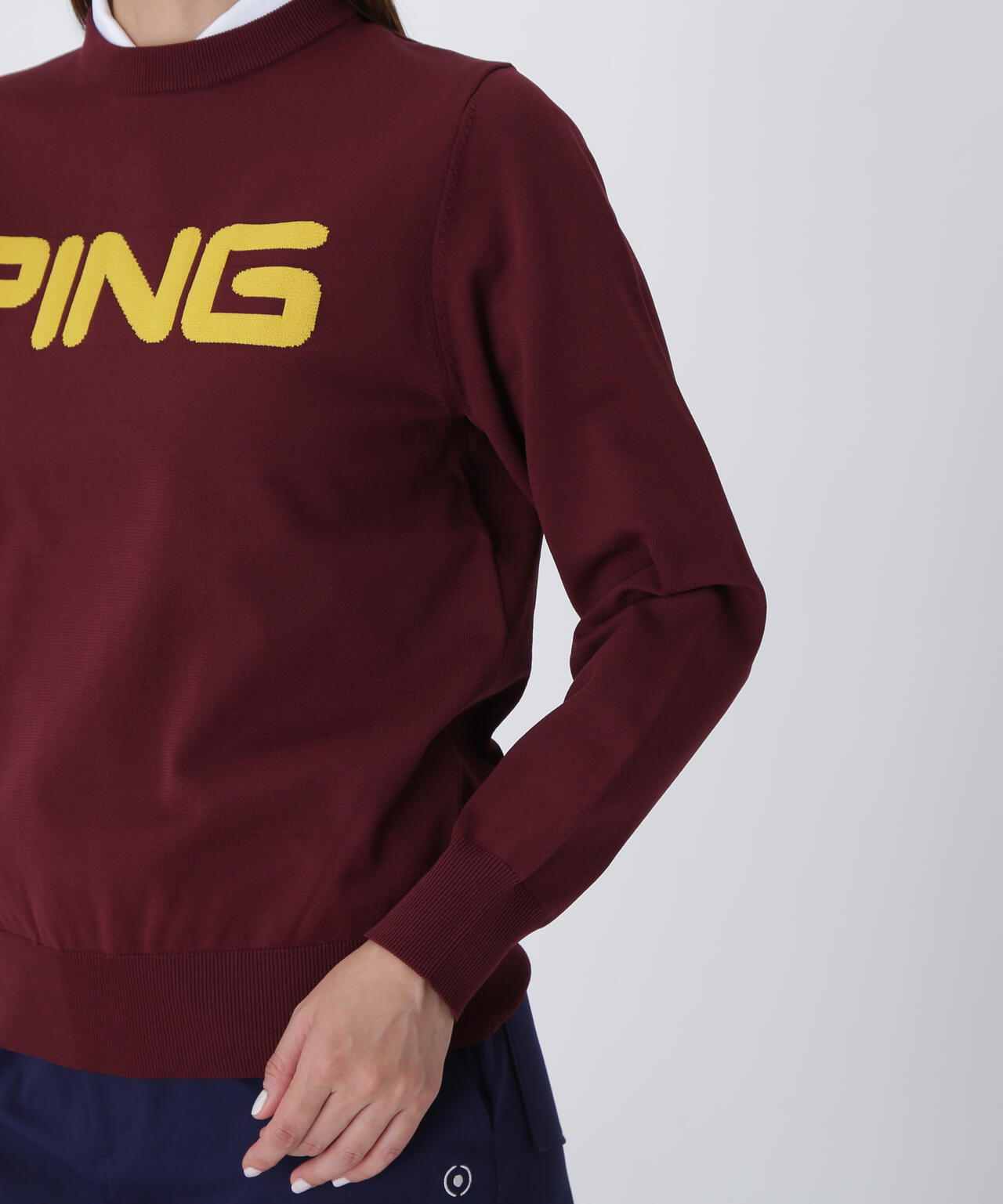 【PING APPAREL】10カラークルーネックニットプルオーバー ＜LADIES LINE＞ (LADIES)