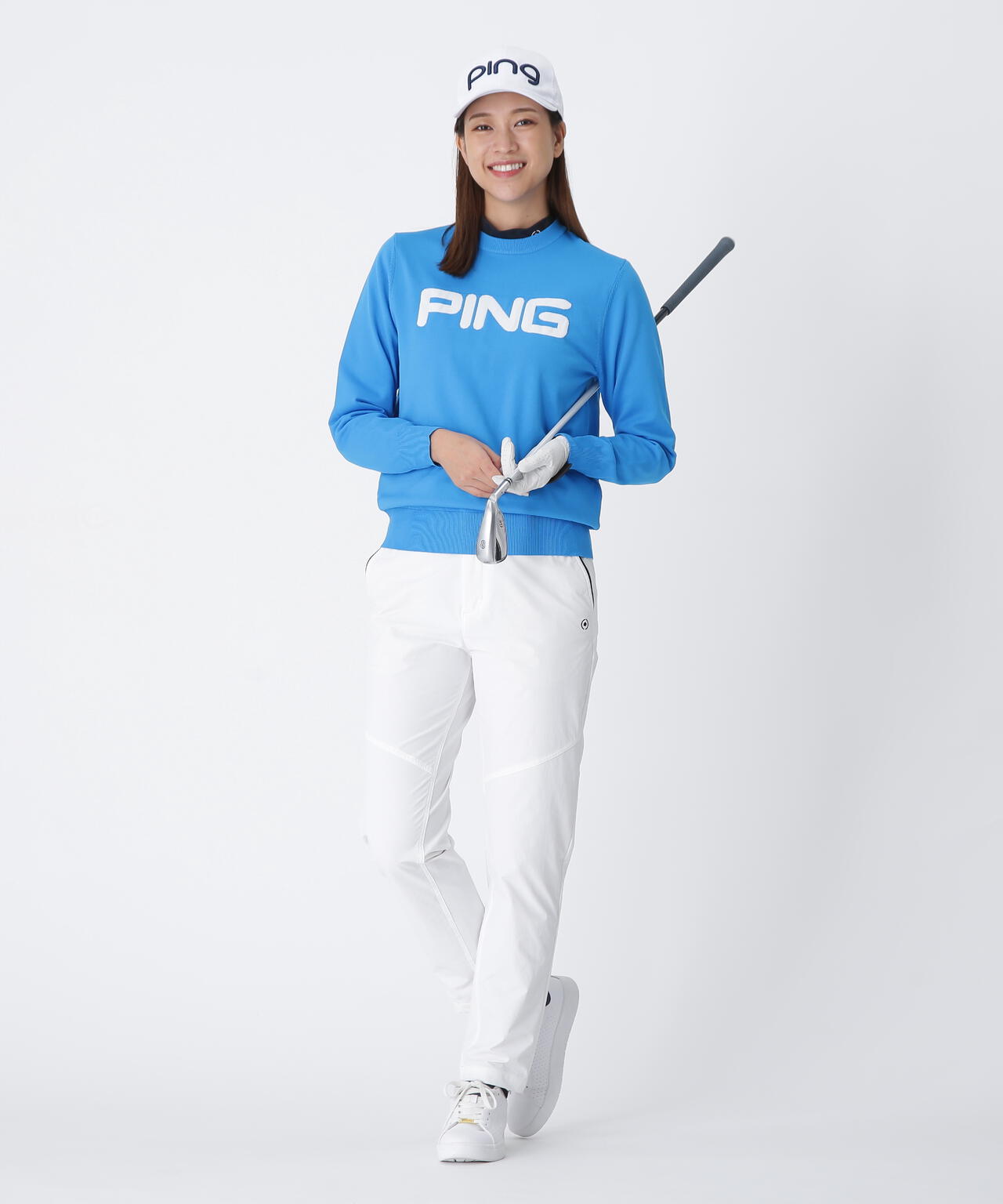 【PING APPAREL】10カラークルーネックニットプルオーバー ＜LADIES LINE＞ (LADIES)