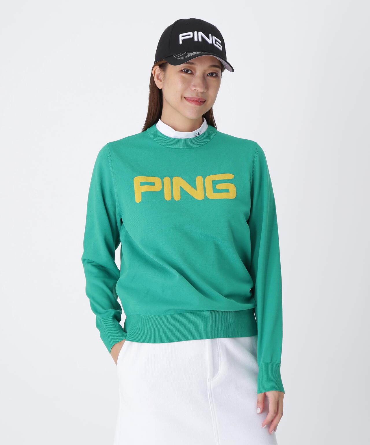 【PING APPAREL】10カラークルーネックニットプルオーバー ＜LADIES LINE＞ (LADIES)