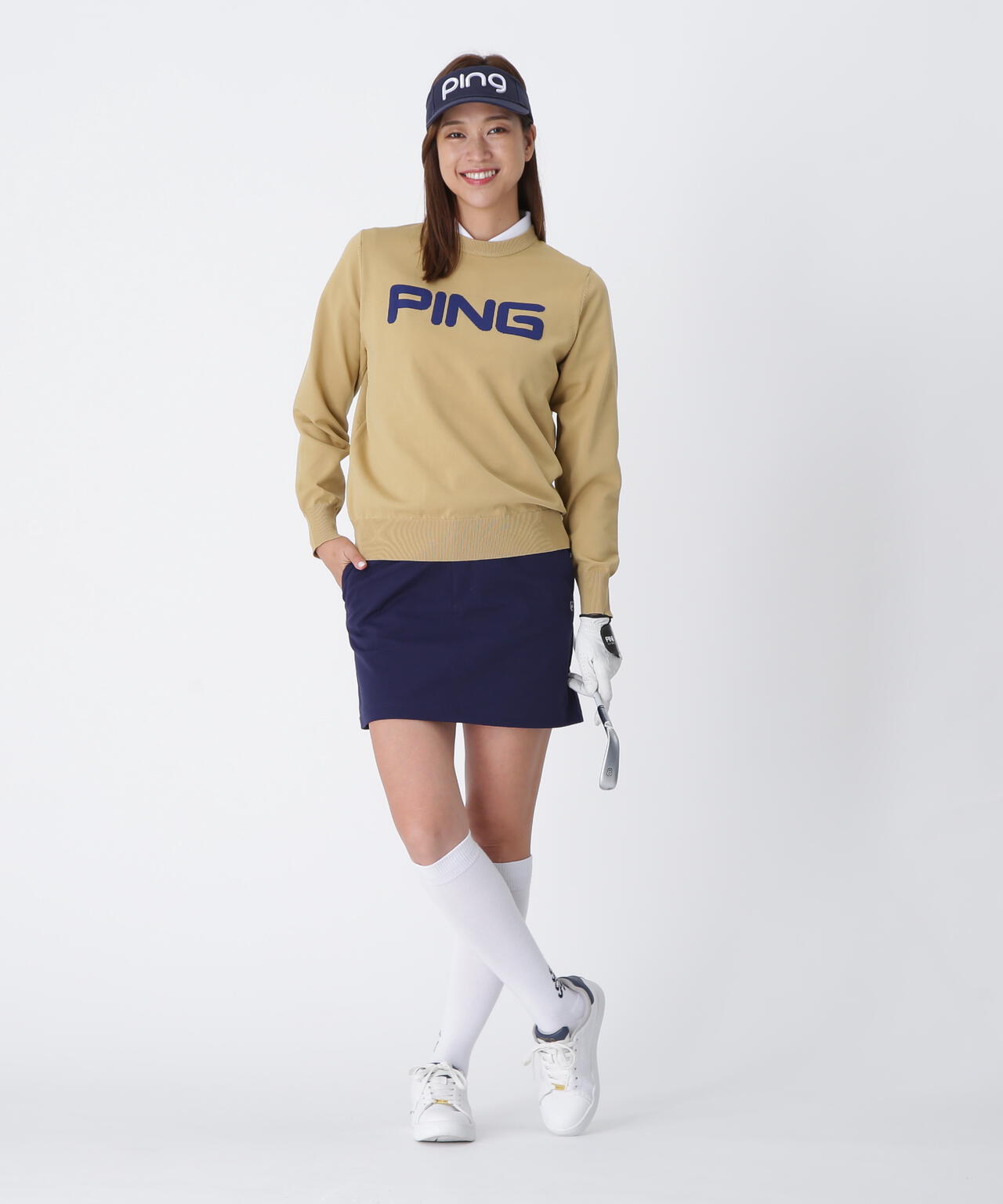 【PING APPAREL】10カラークルーネックニットプルオーバー ＜LADIES LINE＞ (LADIES)