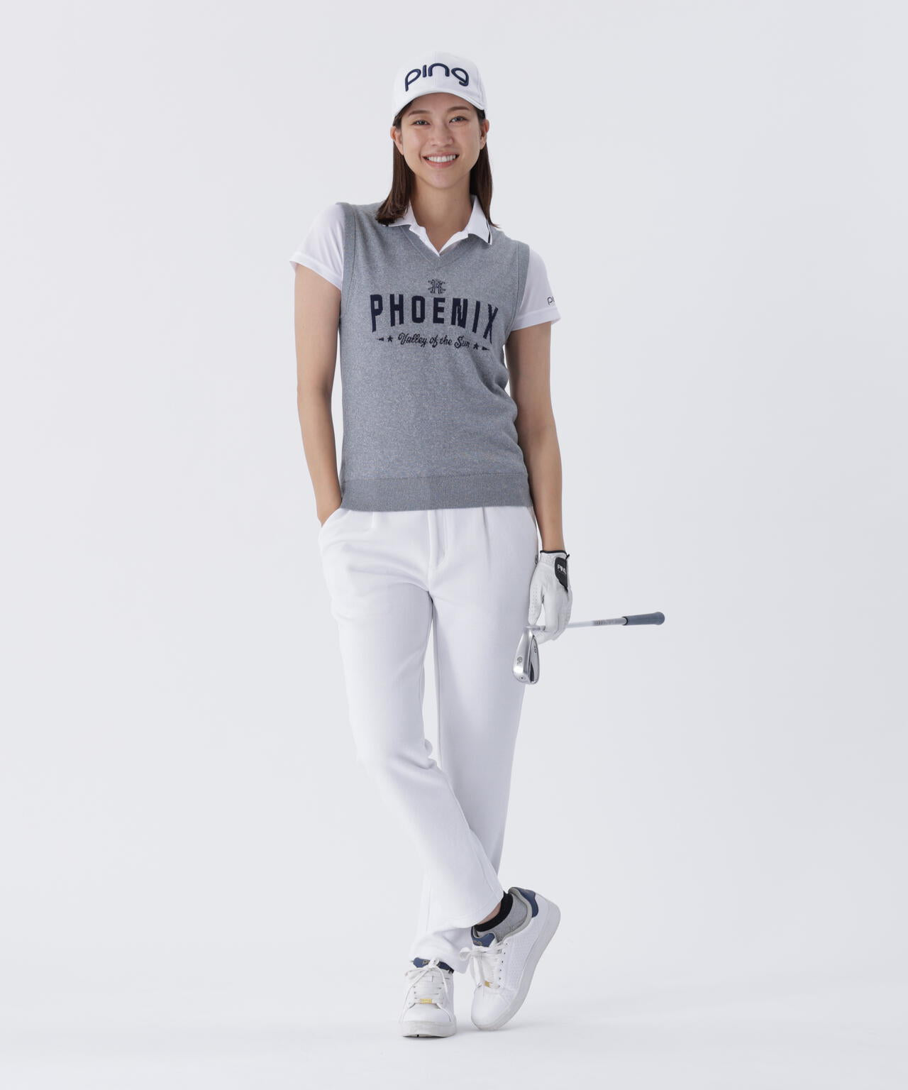 【PING APPAREL】デニムライクニット/カノコ レイヤードツインニット ＜LADIES LINE＞ (LADIES)