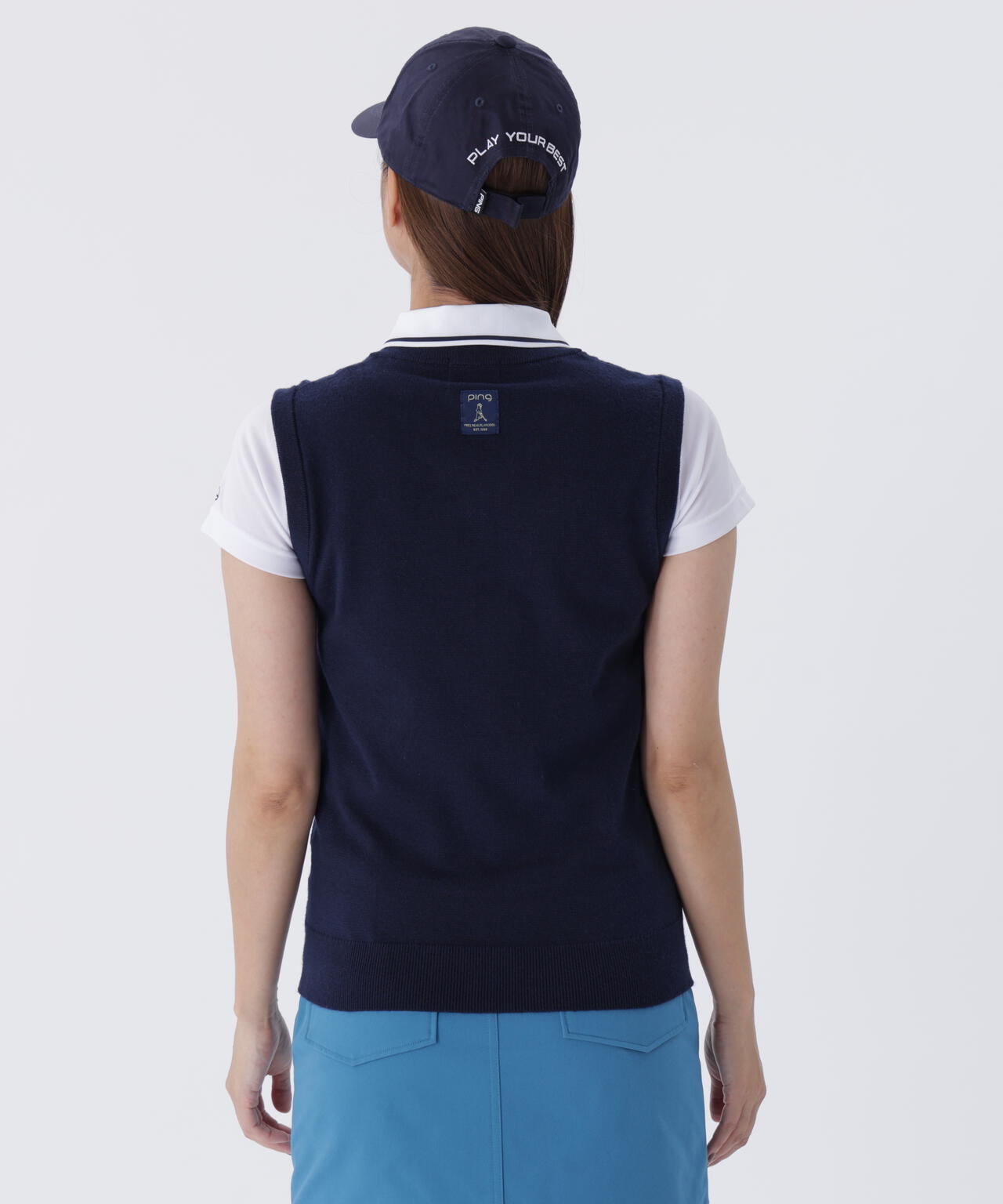 【PING APPAREL】デニムライクニット/カノコ レイヤードツインニット ＜LADIES LINE＞ (LADIES)