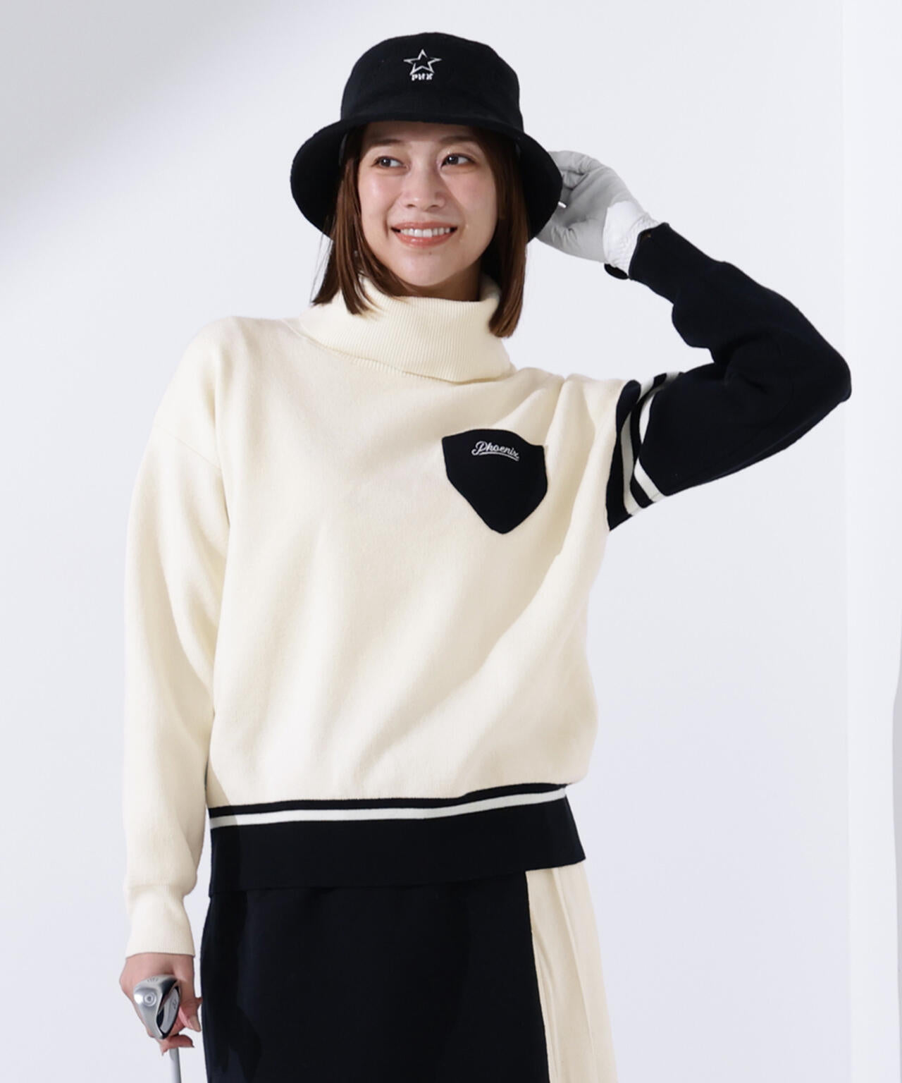 PING APPAREL】オフタートルバイカラーニット ＜LADIES LINE＞ (LADIES