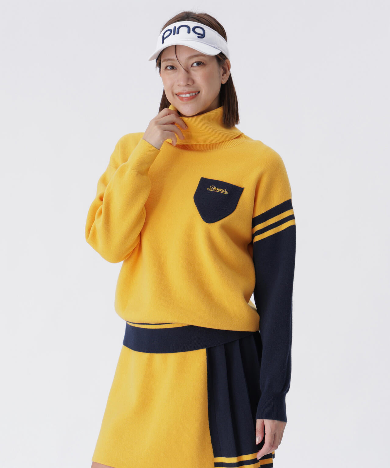 新品　タグ付き　PING春ニットトップス　値下げしました。 PING APPAREL】オフタートルバイカラーニット ＜LADIES LINE＞ (LADIES