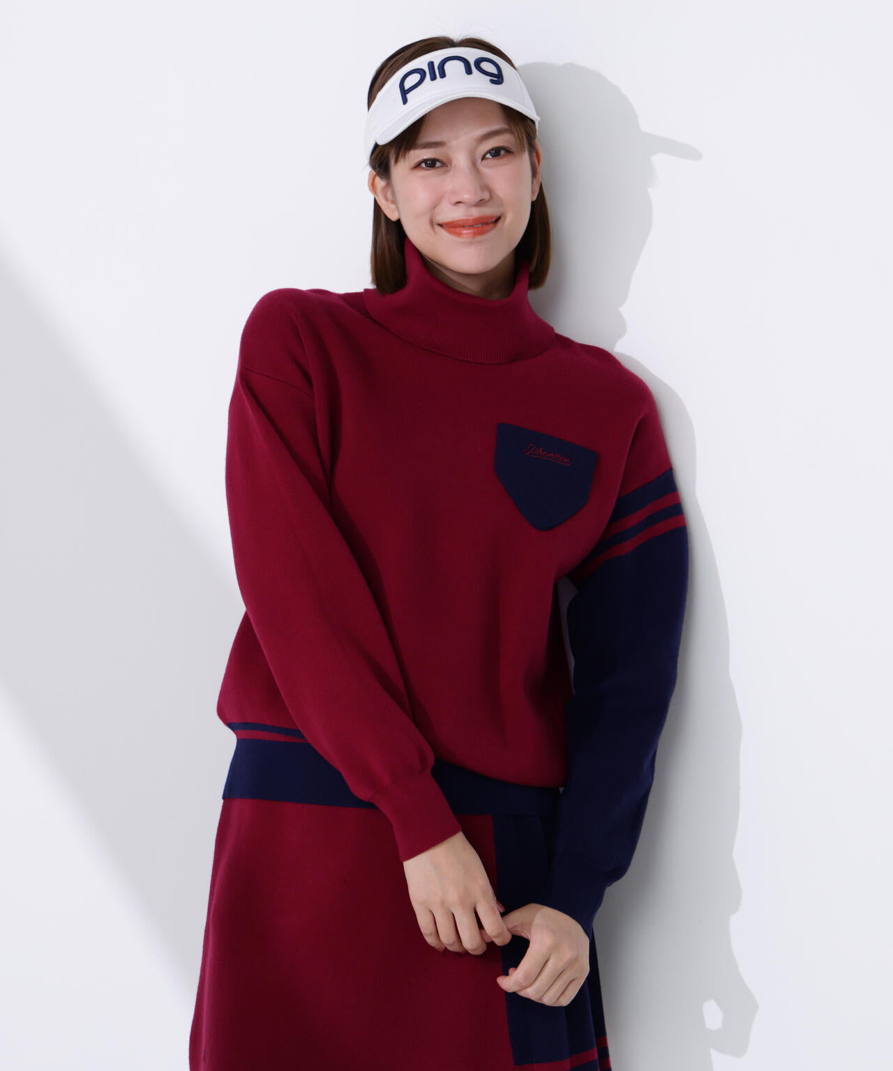 PING APPAREL】オフタートルバイカラーニット ＜LADIES LINE＞ (LADIES
