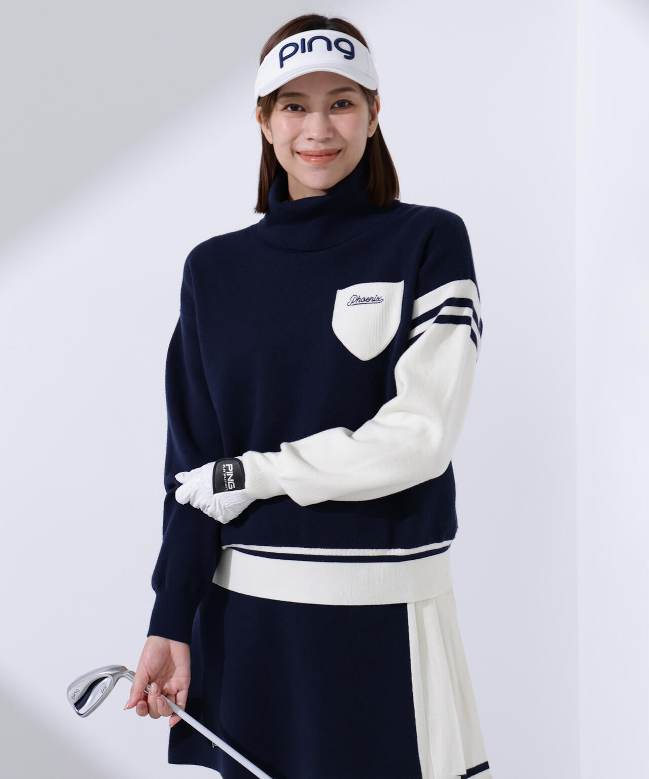 PING APPAREL】オフタートルバイカラーニット ＜LADIES LINE＞ (LADIES