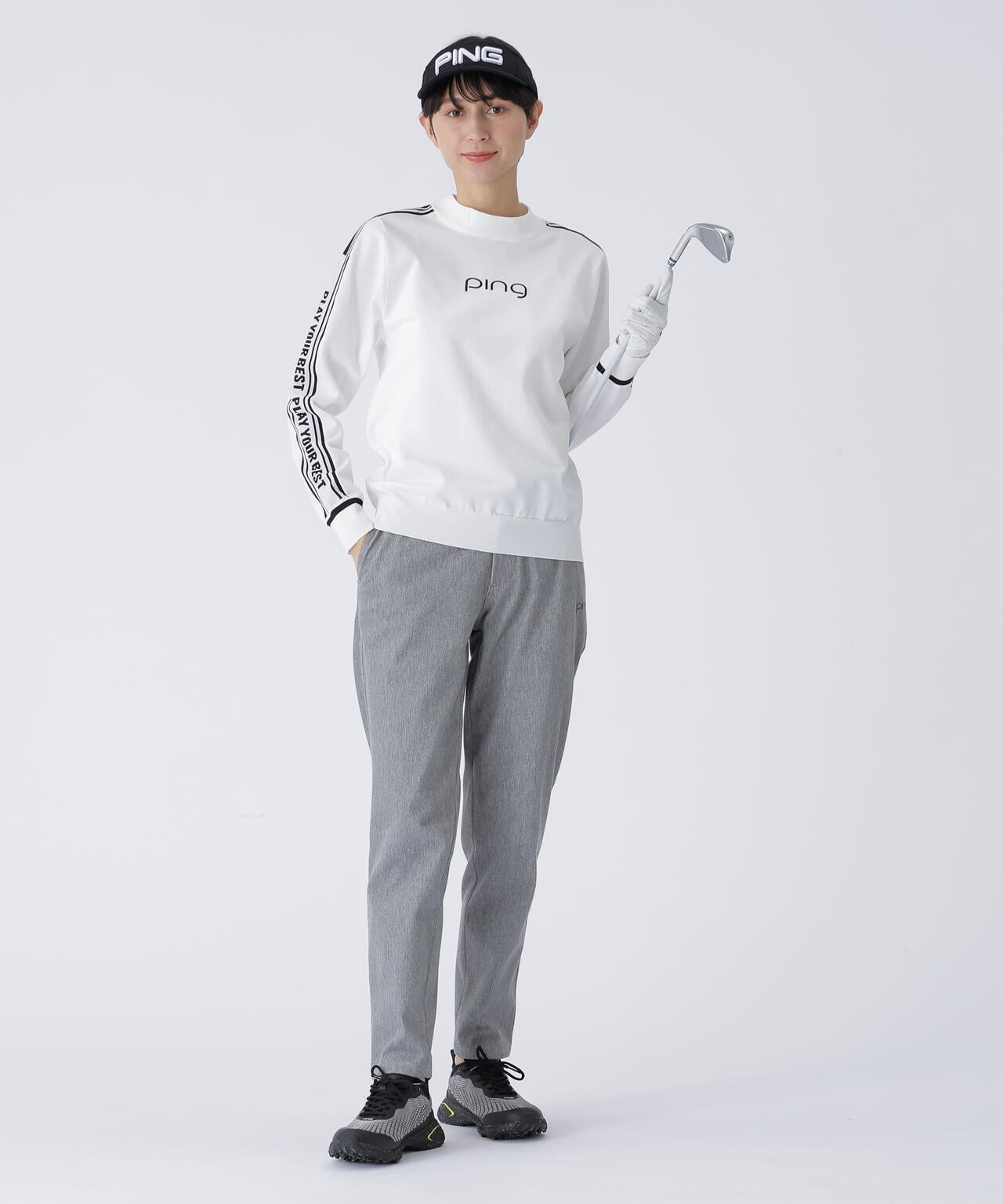 PING APPAREL】ロゴジャカードハイネックニット ＜LADIES LINE