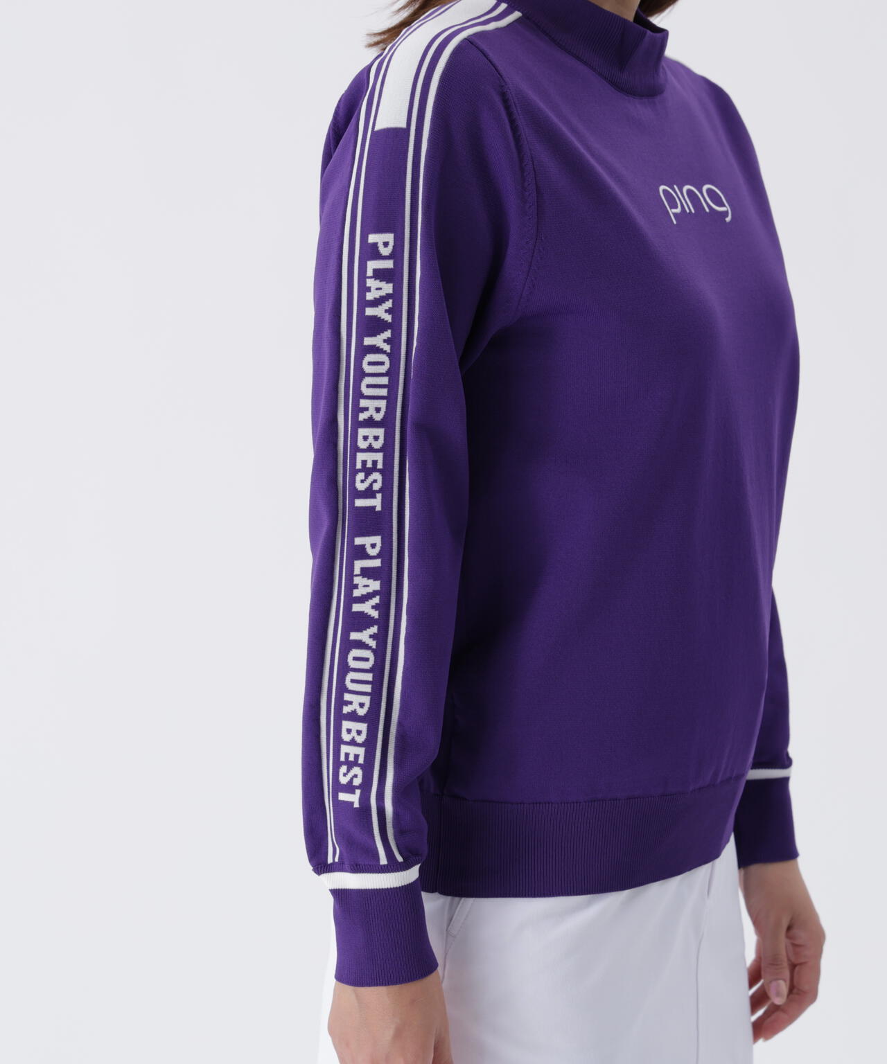 新品❤️CPGロゴ ハイネック 新品】CPG 長袖ハイネックシャツ ブルー×ネイビー 光沢ロゴ