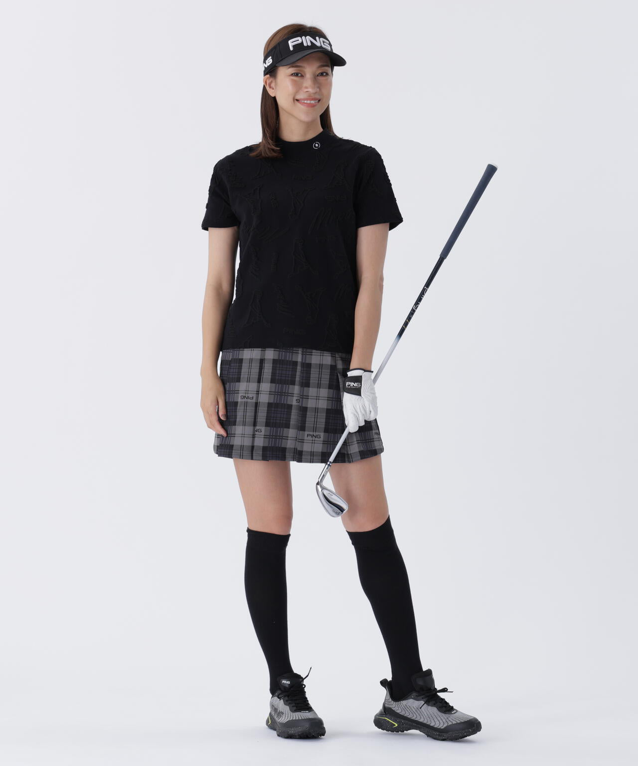 PING APPAREL】Mr.PINGジャカード半袖ハイネックニット ＜GOLD