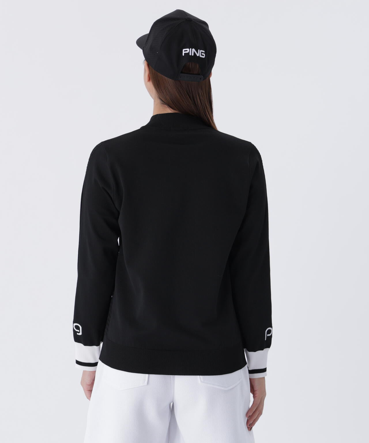 【PING APPAREL】ハーフジップ袖ロゴジャカードニット ＜LADIES LINE＞ (LADIES)