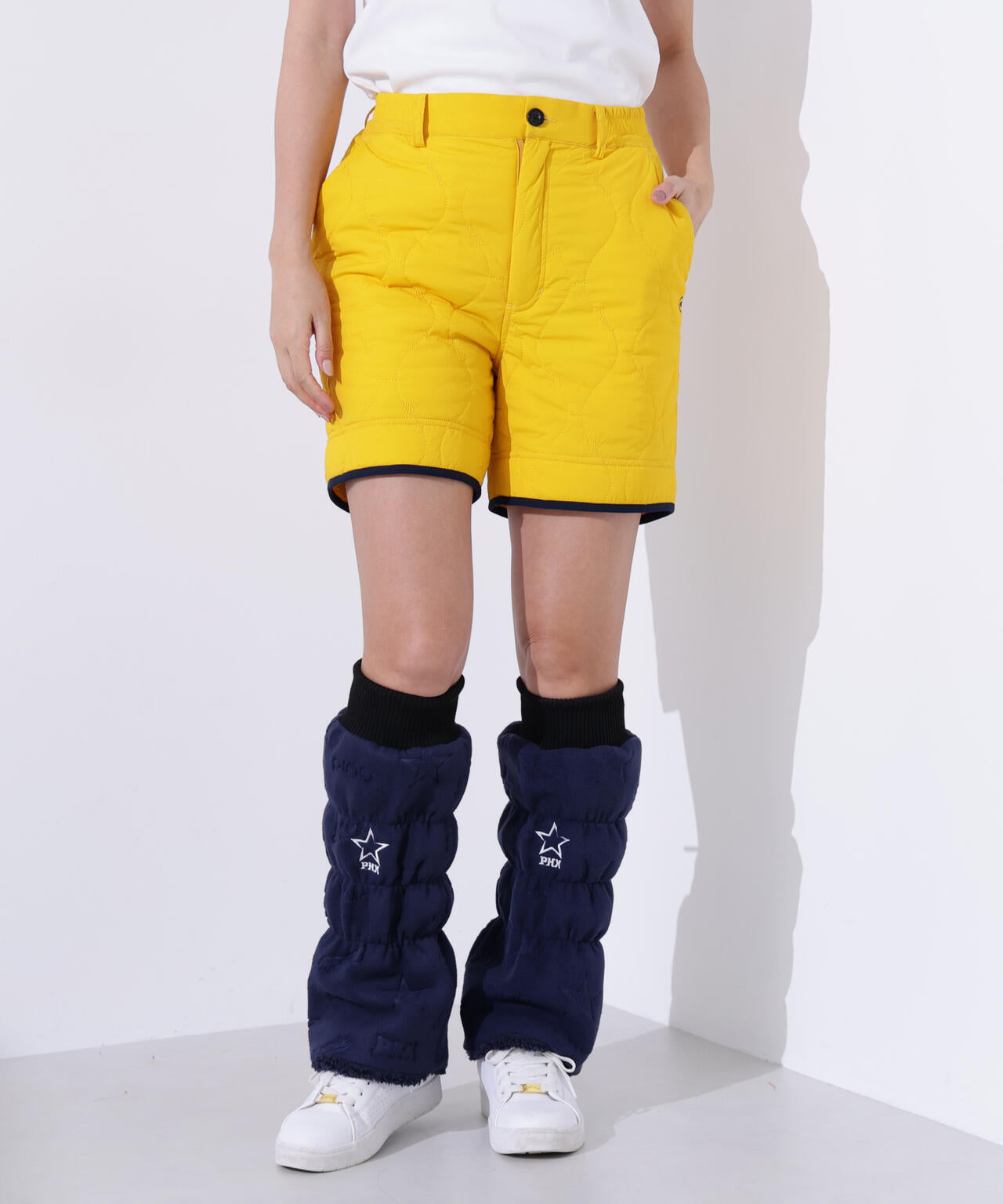 PING APPAREL】フリースエンボス柄レッグウォーマー ＜LADIES LINE