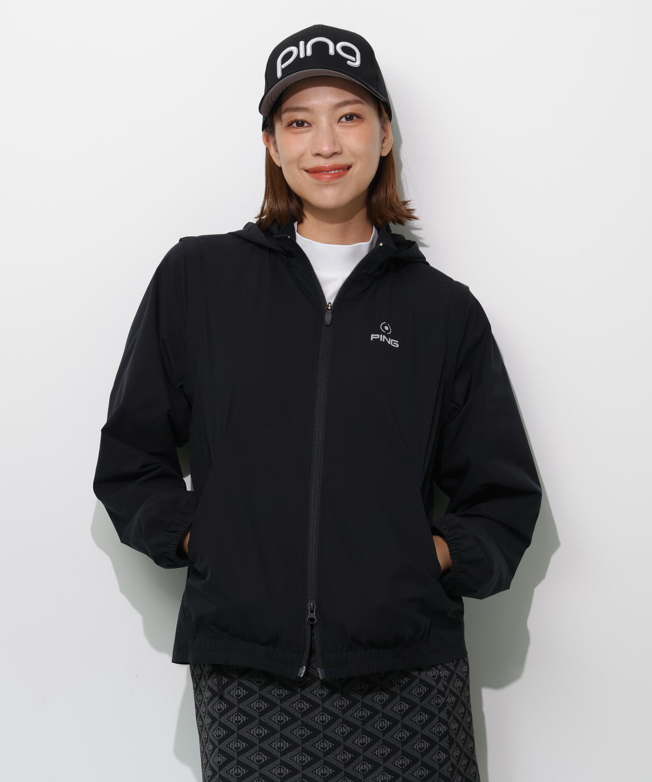【PING APPAREL】3WAY撥水フルジップフーディーブルゾン ＜GOLD＞ (LADIES)