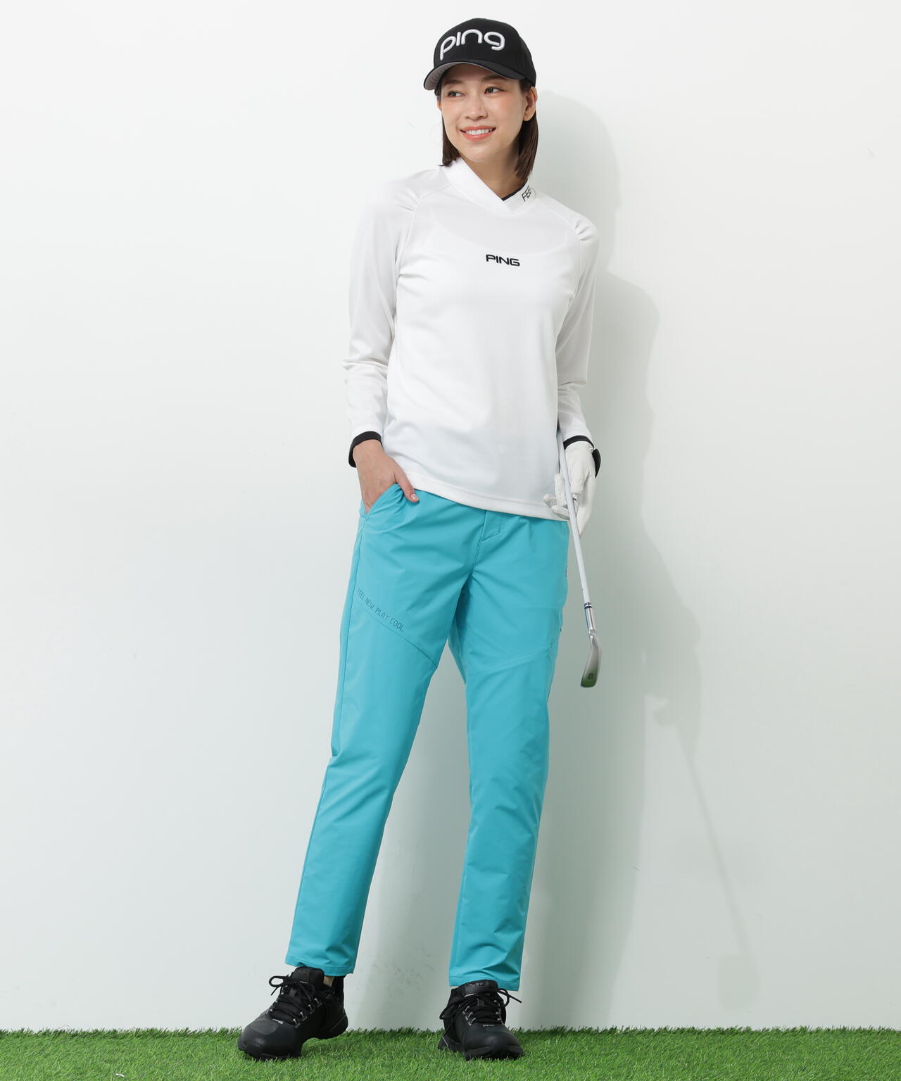 【PING APPAREL】全方向ストレッチパーテックスリミテッドテーパードパンツ ＜GOLD＞ (LADIES)