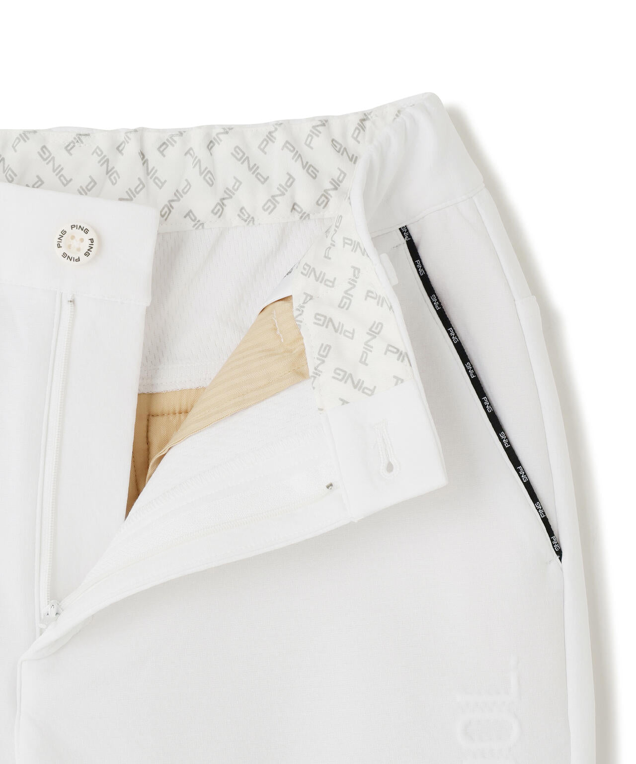 【PING APPAREL】全方向ストレッチ 接結裏メッシュスウェットテーパードパンツ ＜GOLD＞ (LADIES)