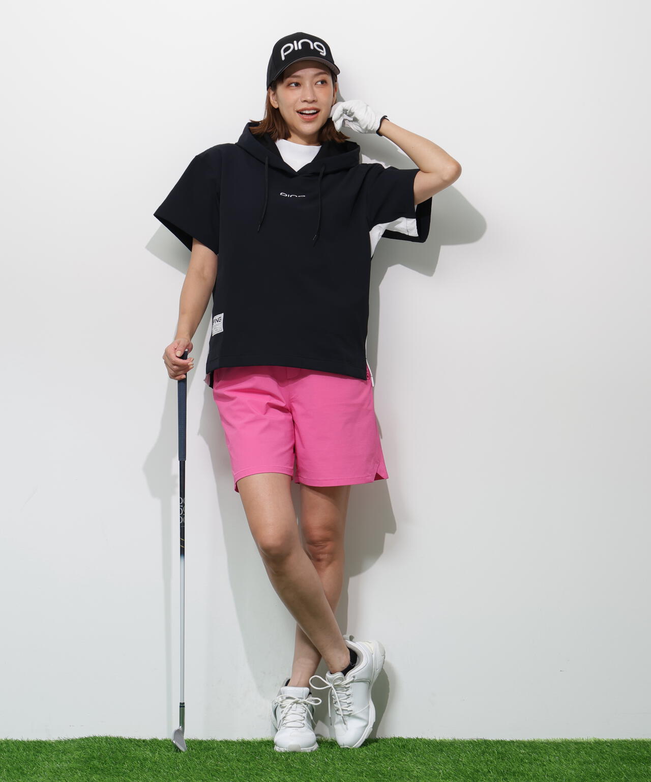 【PING APPAREL】全方向ストレッチドライタッチリップストップショートパンツ ＜GOLD＞ (LADIES)