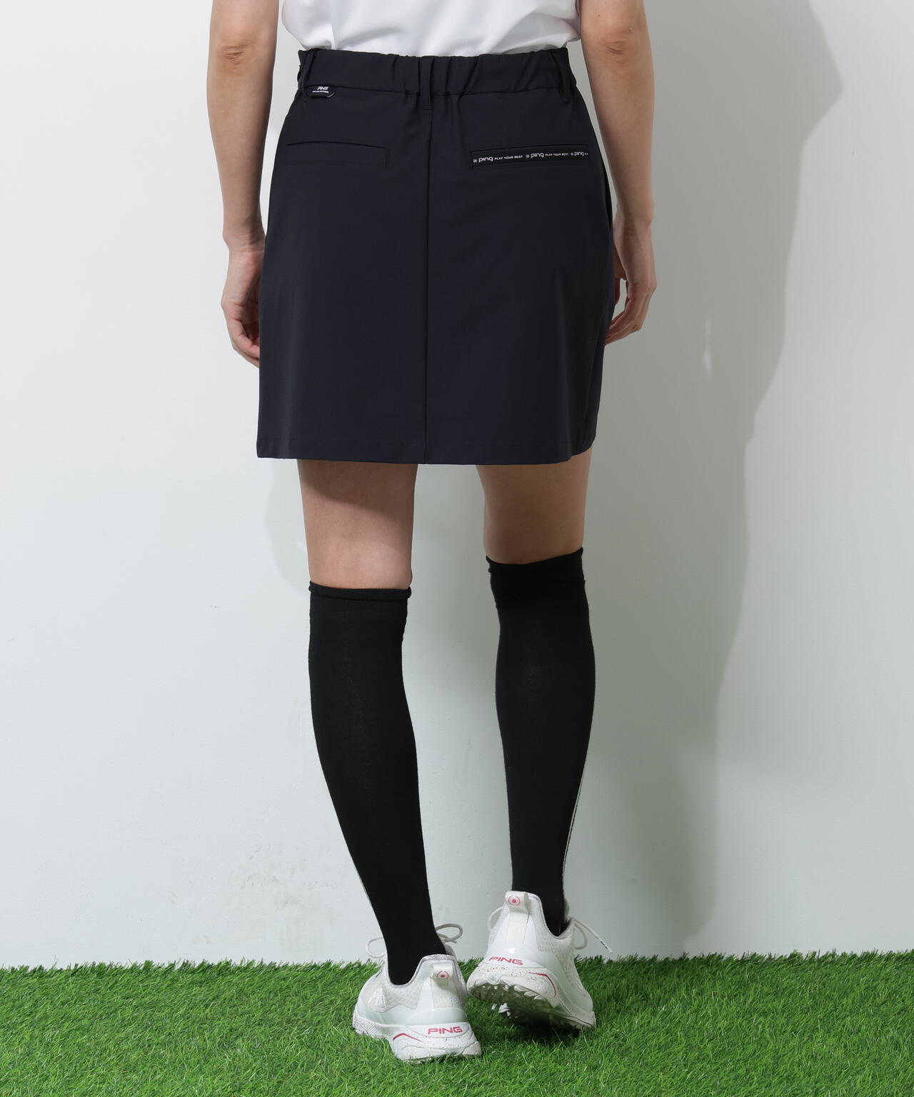 PING APPAREL】全方向ストレッチドビーサイドプリーツスカート