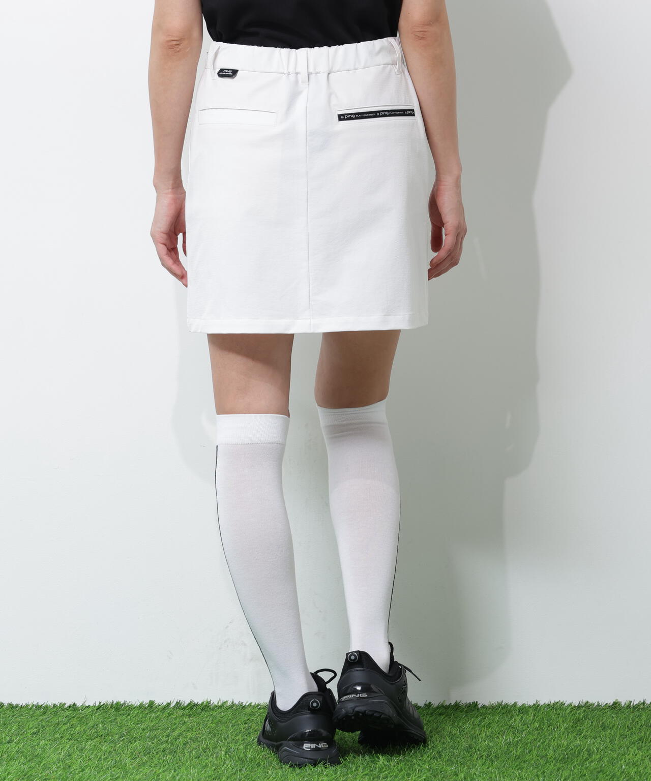 PING APPAREL】全方向ストレッチドビーサイドプリーツスカート