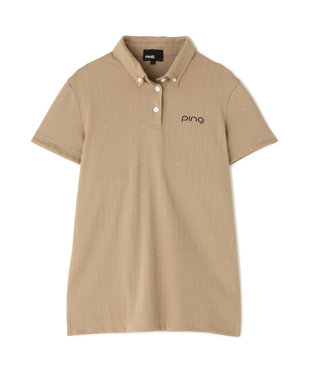 【PING APPAREL】凸凹ストライプジャガード半袖ボタンダウンシャツ ＜NATIVE＞ (LADIES)